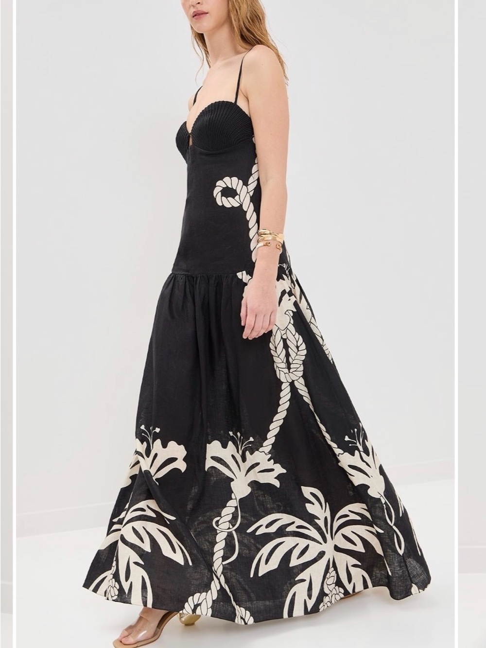 Johanna Ortiz Black and White Enlightened Sailor Maxi Dress